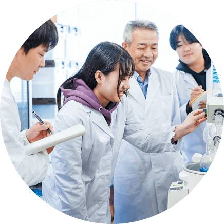 Students in a science laboratory