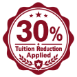 30% Tuition Reduction Applied